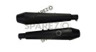 Royal Enfield GT and Interceptor 650cc AEW TE 101 Black Exhaust Silencer Pair - SPAREZO